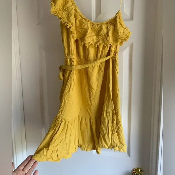 NWOT Promesa Linen-Blend Ruffled One-Shoulder Dress - Picture 7 of 9